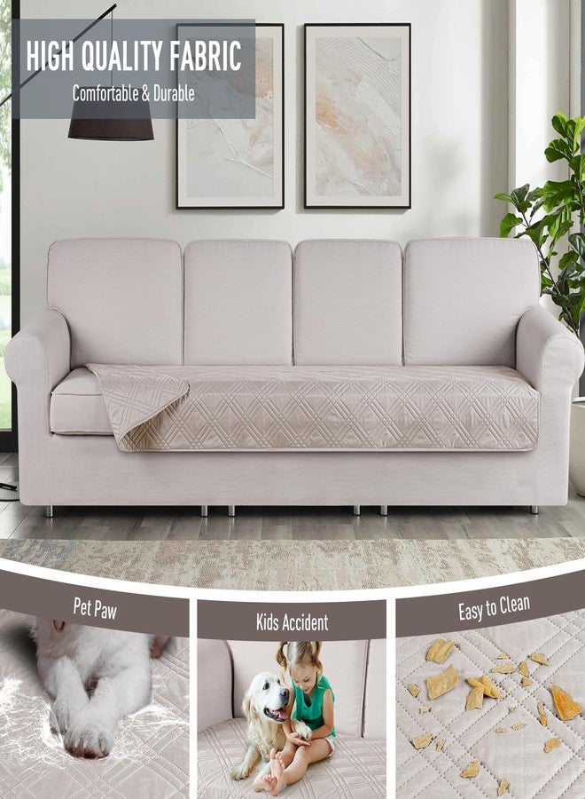 TAOCOCO 100% Waterproof Couch Cushion Cover Reversible Sofa Seat Cover for Dogs Pets Chaise Couch Cover for Sectional Sofa U Shape Couch Furniture Protector Sofa Slipcover(Oversized Sofa, Cream) - Image 4